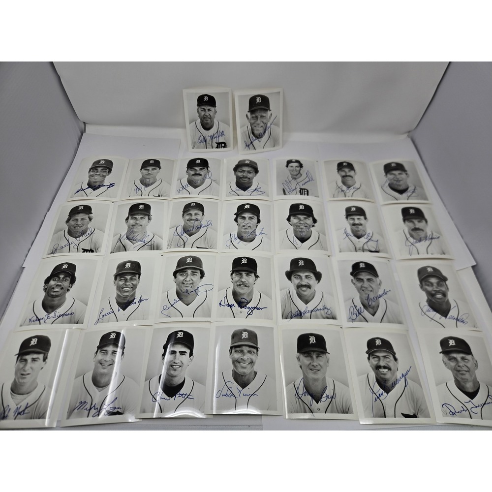Vintage 80s Detroit Tigers 4x5 Team Photo Card Lot‎ 30 Sparky Anderson Trammell